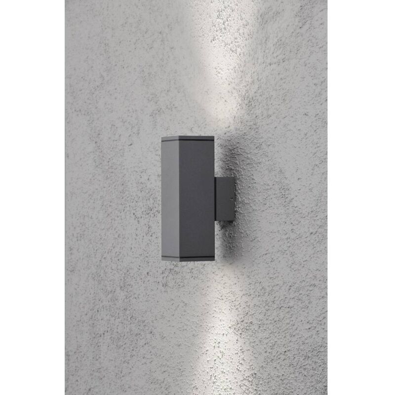 foto del prodotto monza up down 7907 370 lampada da parete per esterno lampadina alogena gu10 70 w antracite konstsmide
