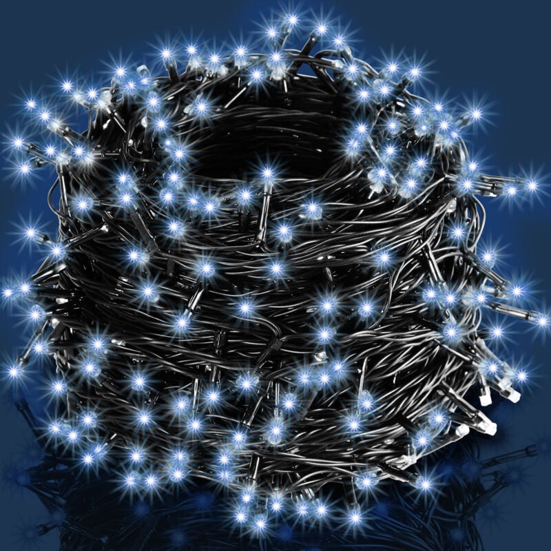 foto del prodotto monzana catena di luci a led decorazione luminosa natale balcone addobbo natalizio illuminazione per interni ed esterni varie misure e colori 20m