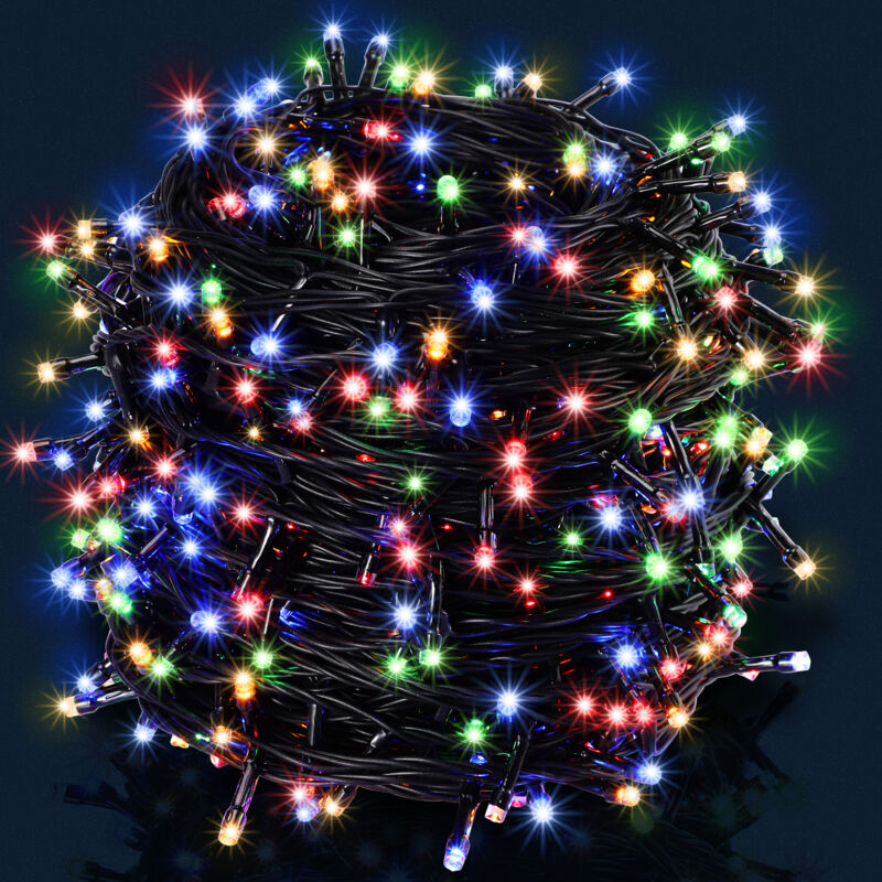 foto del prodotto monzana catena di luci a led decorazione luminosa natale balcone addobbo natalizio illuminazione per interni ed esterni varie misure e colori 40m