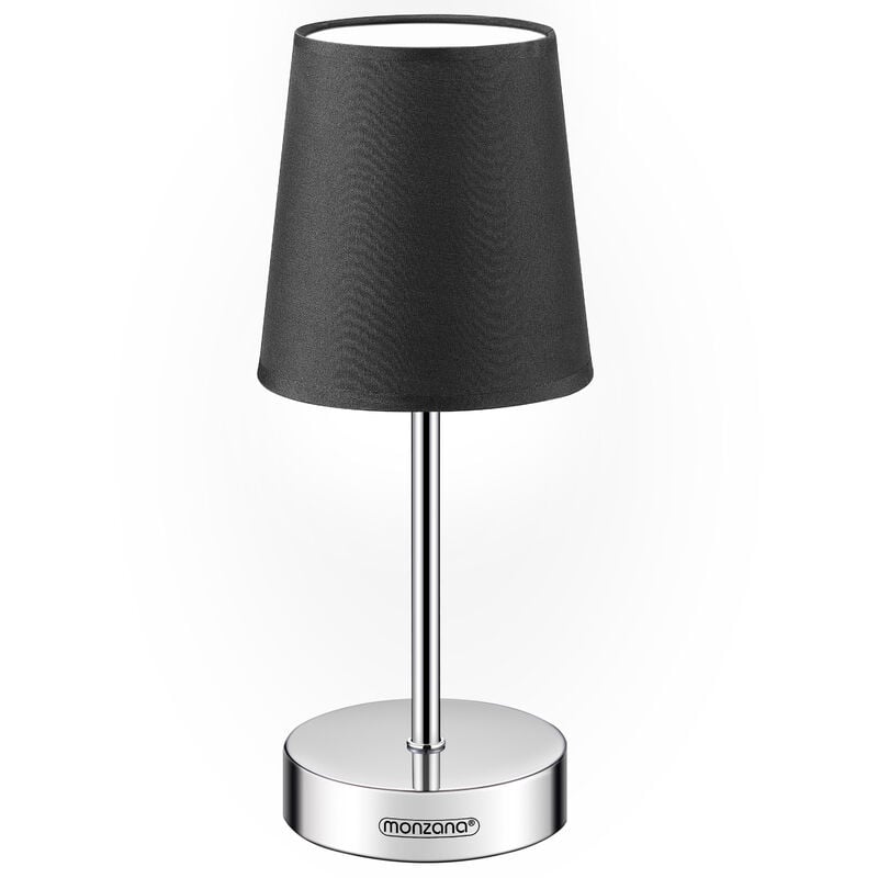 foto del prodotto monzana lampada da comodino paralume in tessuto 32 cm di altezza e14 cromo 15w anthrazit 1er set de 