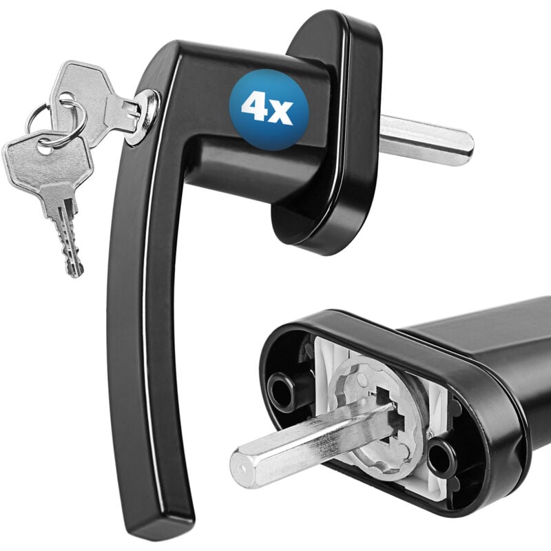 foto del prodotto monzana maniglia per finestra con serratura incl. 2 chavi per maniglia blocco di sicurezza per bambini antifurto acciaio perno 35mm 4er set de 