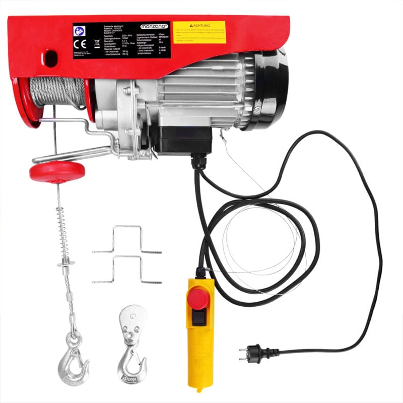 foto del prodotto monzana paranco elettrico sollevamento senza puleggia 12m potente motore elevata velocità di trazione fune in acciaio 200 400 kg de