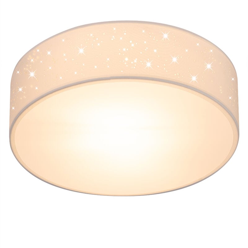foto del prodotto monzana plafoniera in tessuto design a stelle paralume rotondo con attacco e27 lampada da soffitto soggiorno cameretta camera da letto vari colori