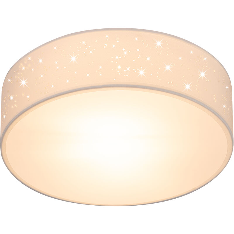 foto del prodotto monzana plafoniera in tessuto design a stelle paralume rotondo con attacco e27 lampada da soffitto soggiorno cameretta camera da letto vari colori