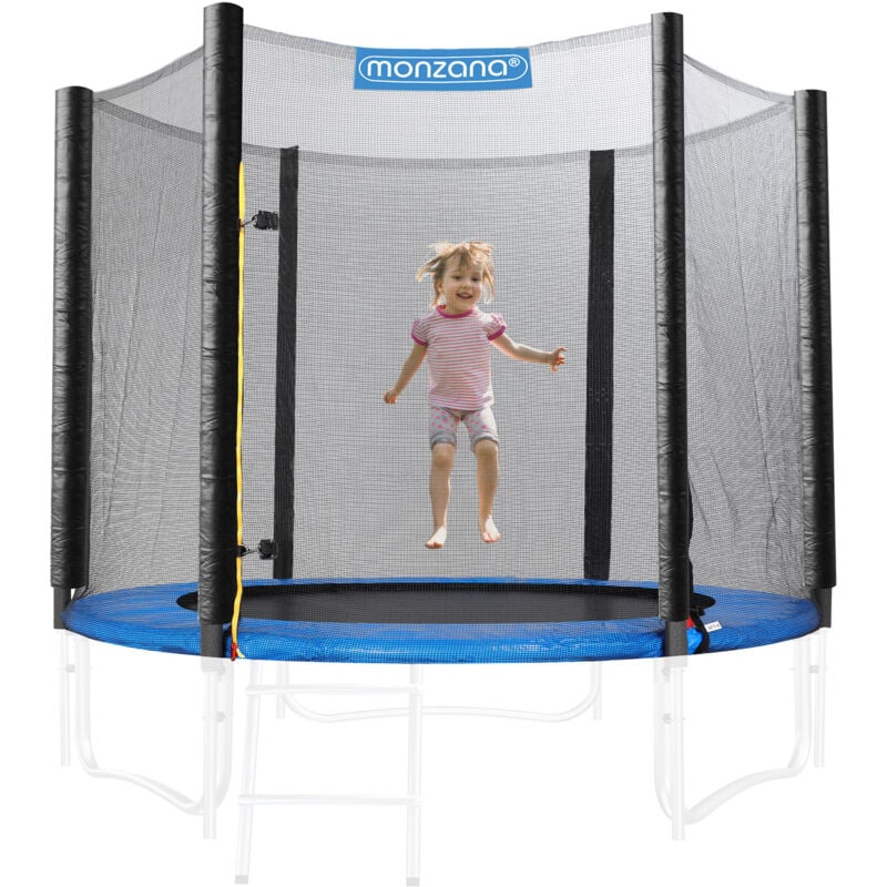 foto del prodotto monzana rete di protezione trampolino 183 244 305 366 427 cm 6 8 pali rete tappeto elastico rete di ricambio trampolini 244cm 38mm de 