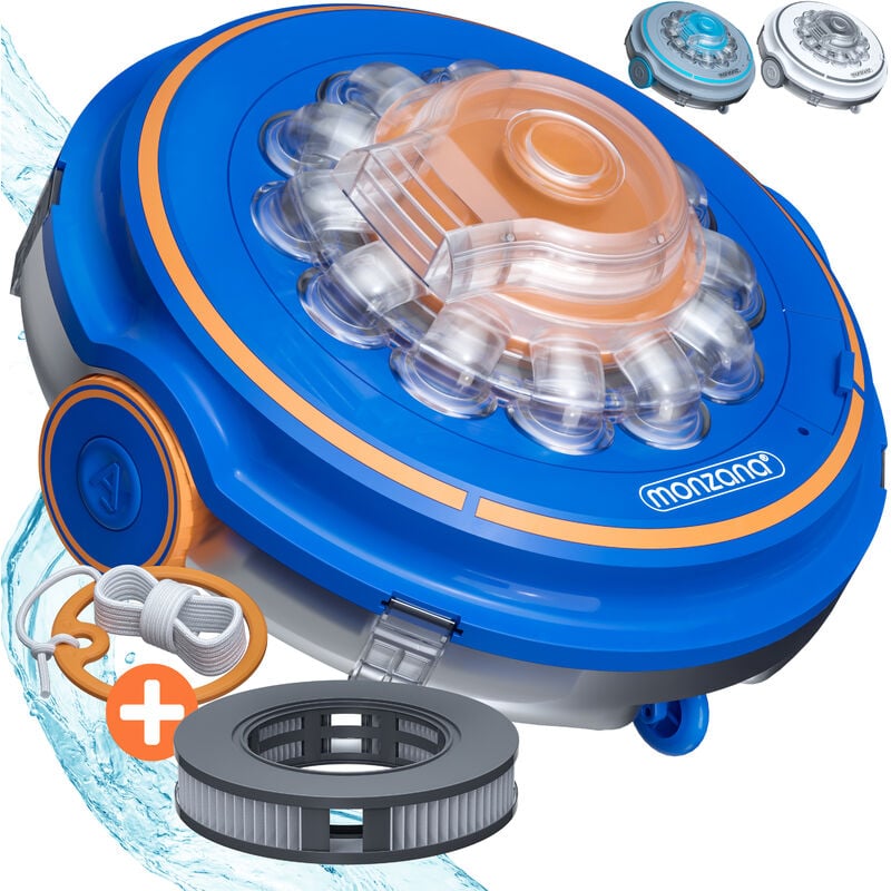 foto del prodotto monzana robot da piscina poolboy600 cordless automatico con lamelle morbide aspirapolvere a batteria pulizia swimmingpool poolboy600 blau de 