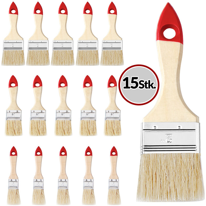 foto del prodotto monzana set 15 pennelli diverse lunghezze pitturare dipingere per pittura 3 taglie