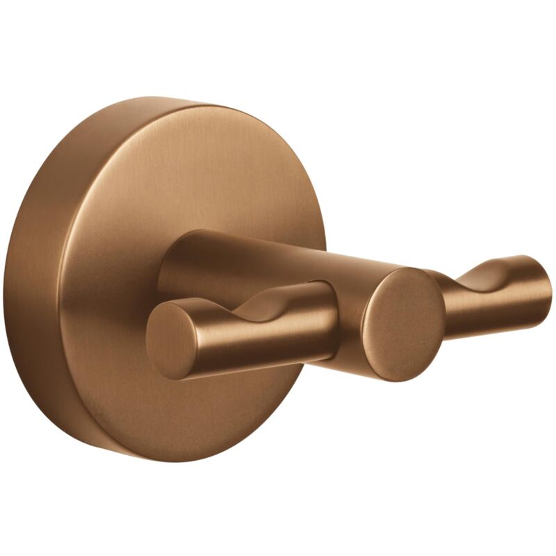 foto del prodotto moon gancio per accappatoio in bronzo spazzolato - gancio autoadesivo in metallo rivestito in pvd - non richiede foratura, soluzione adesiva inclusa