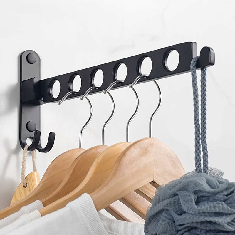 foto del prodotto moonstars - appendiabiti a parete, stendibiancheria a parete, appendiabiti pieghevole a parete con rotazione di 90