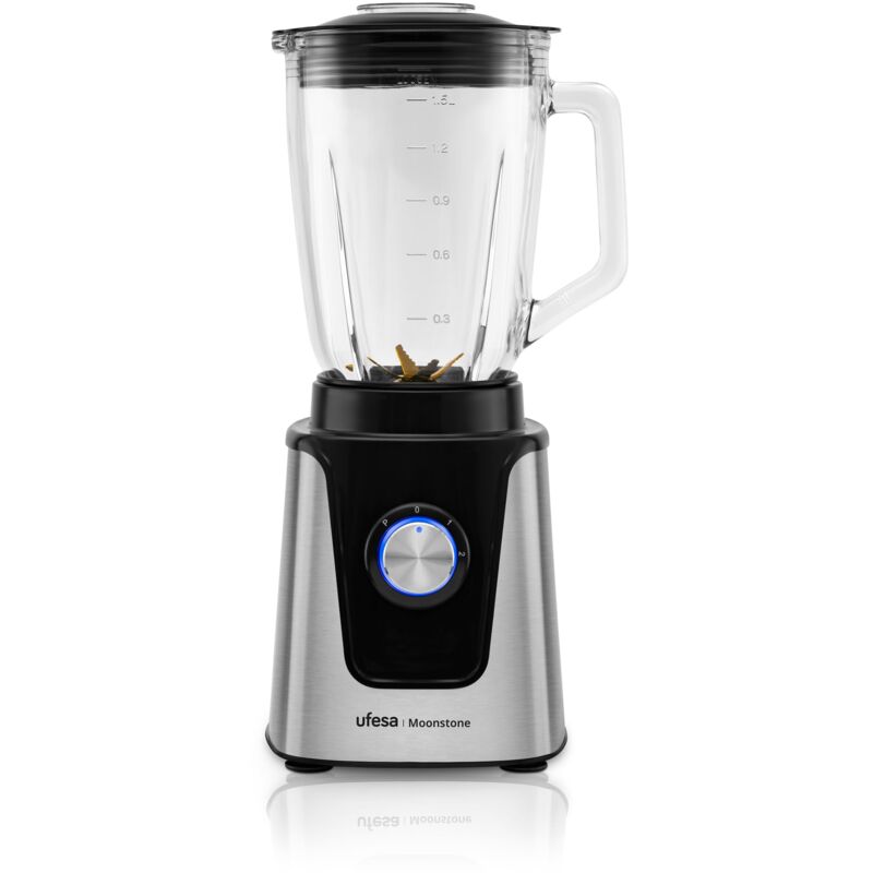 foto del prodotto moonstone frullatore da tavolo, potenza 1500w, caraffa in vetro 1,5l, regolatore di velocit con luce led, tritaghiaccio, 6 lame estraibili in