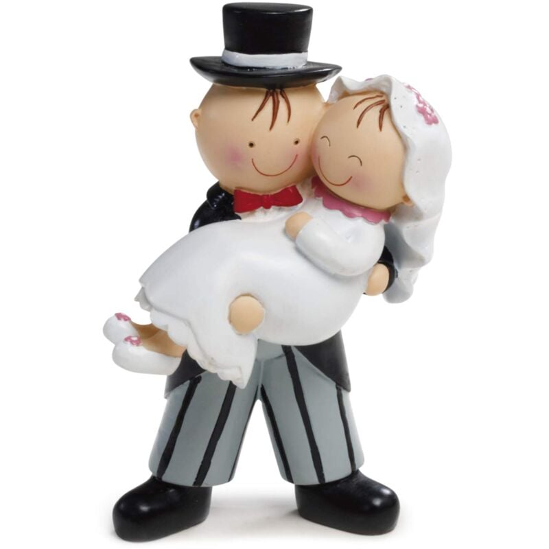 foto del prodotto mopec statuina per torta cake topper dolce sposa in braccio