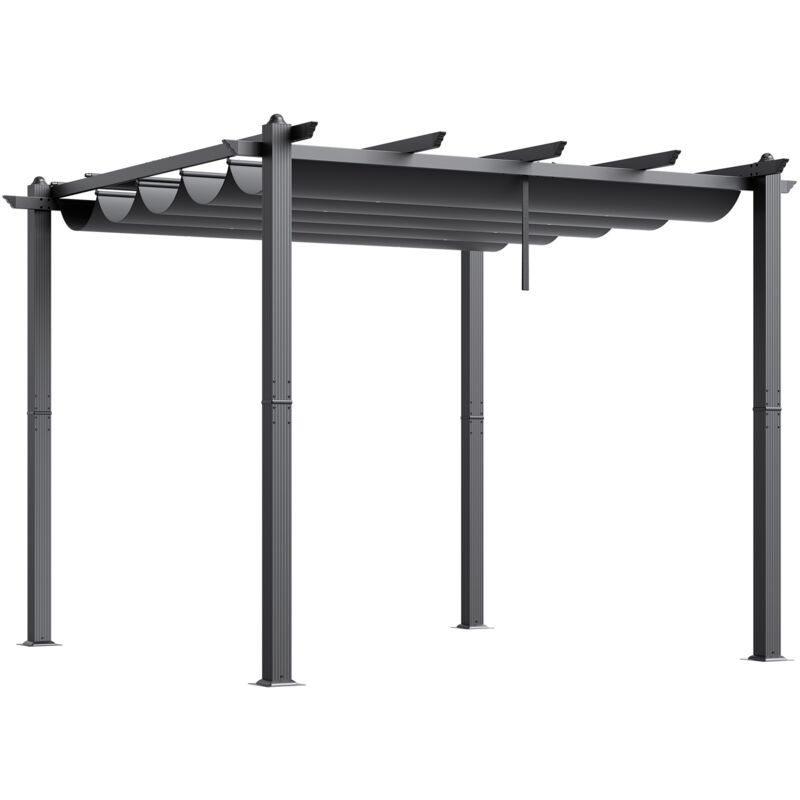 foto del prodotto mophorn 10 x10 pergola esterna retrattile con tenda, realizzata in alluminio, ombreggiatura solare moderna per patio, giardini, terrazze e cortili