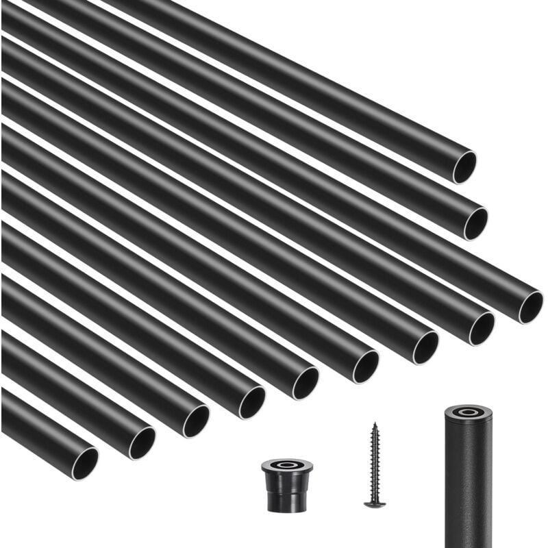 foto del prodotto mophorn 101 pack 32 balaustri per scale in alluminio, 3 4 ringhiera in metallo rotonda impermeabile, ringhiera per terrazza cava con tappi per