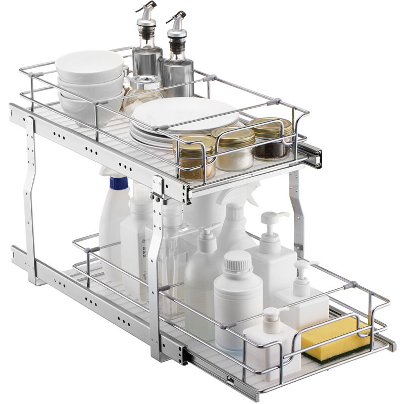 foto del prodotto mophorn 12 w x 21 d organizer per armadietto estraibile, ripiani per dispensa estraibili per impieghi gravosi. cassetti estraibili in acciaio