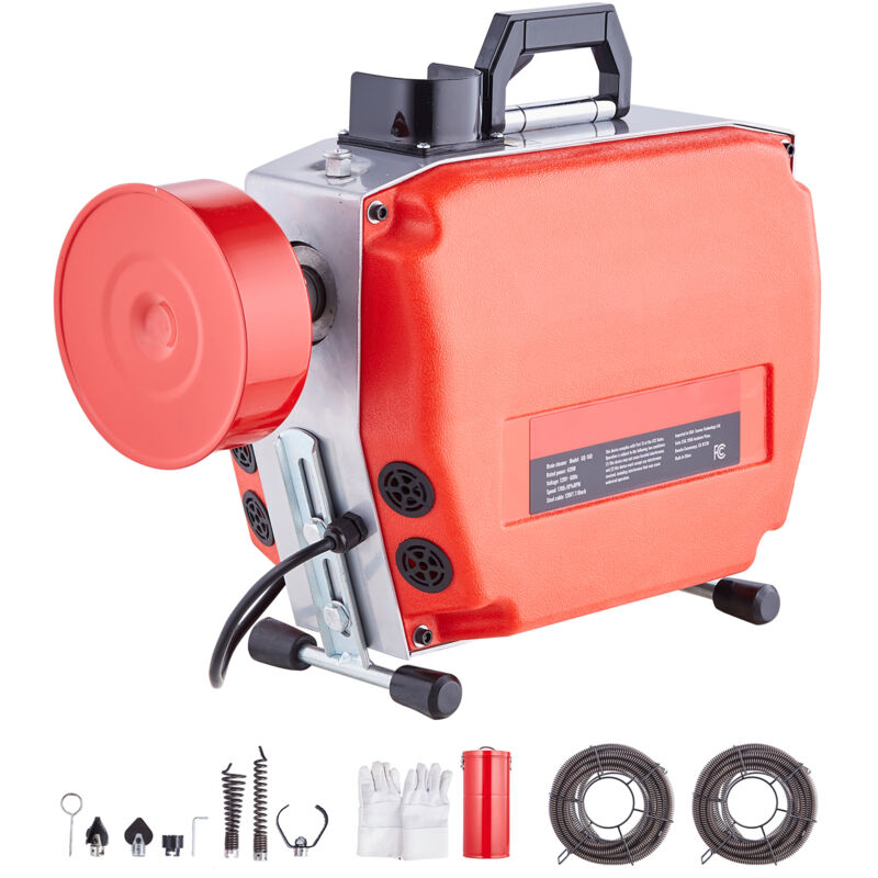 foto del prodotto mophorn 120ft x 7 8 in macchina per la pulizia degli scarichi sezionale, coclea a serpente elettrica per fognature a potenza manuale da 420 w con