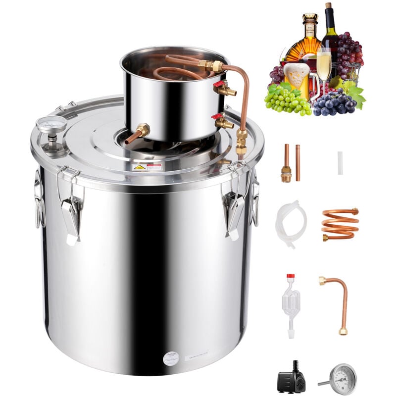 foto del prodotto mophorn 13,2 gal alambicco per alcool, distillatore d acqua in acciaio inox con bobina di rame, kit per la preparazione della birra in casa, per