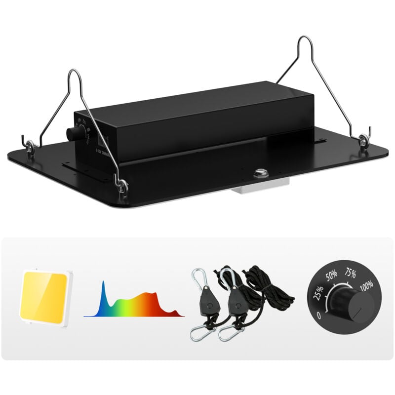 foto del prodotto mophorn 150w luce di crescita a led, spettro completo dimmerabile, diodi samsung per piante da interno, piante da orto, fioritura, serra, catena a