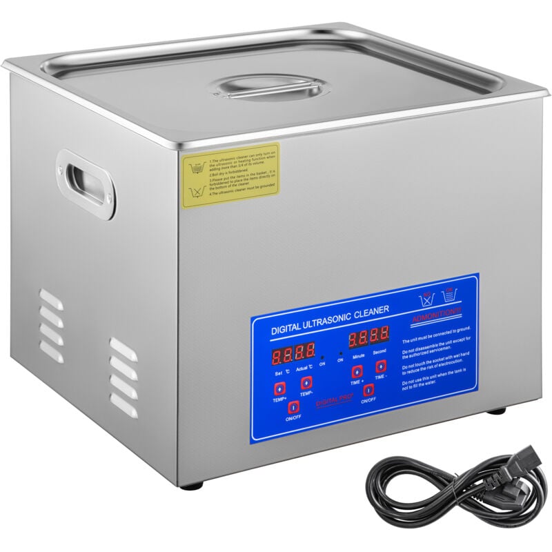 foto del prodotto mophorn 15l macchina per la pulizia ad ultrasuoni, in acciaio inox, timer per riscaldamento digitale, per la pulizia di gioielli, uso commerciale,