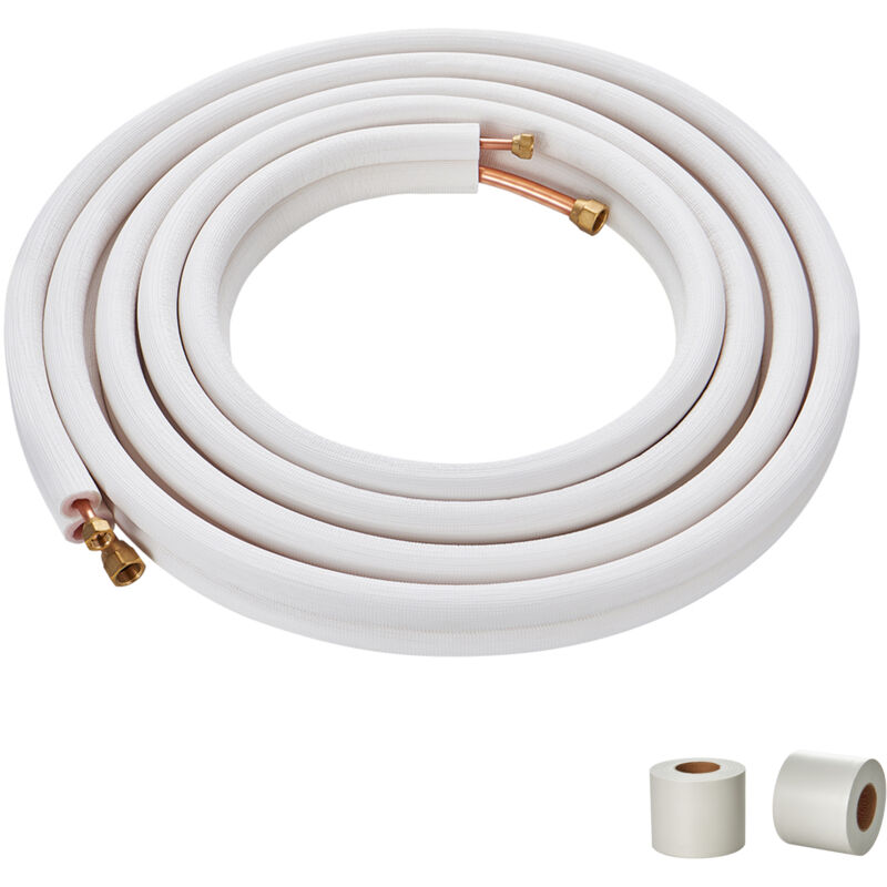foto del prodotto mophorn 25ft mini split line set, tubi in rame con diametro esterno da 1 4 e 1 2 e isolamento a triplo strato per aria condizionata pompe di