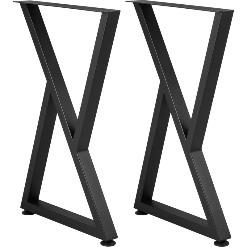 foto del prodotto mophorn 28x18 gambe da tavolo in metallo, set di 2 gambe resistenti per scrivanie e panche. ferro battuto, con protezioni per pavimento in gomma,