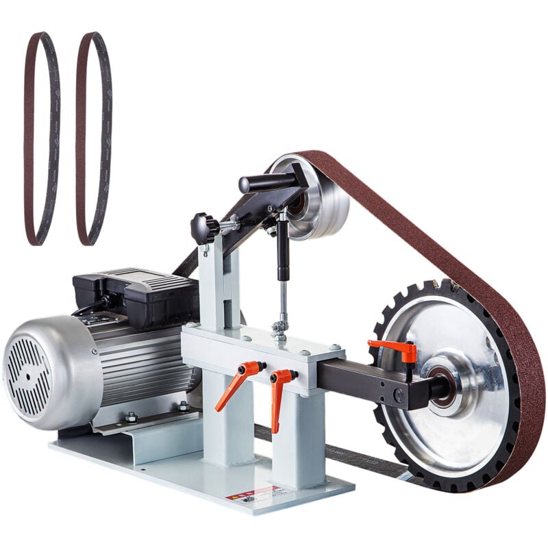 foto del prodotto mophorn 2hp smerigliatrice a nastro, velocita costante, 2 x 82 pollici levigatrice a disco a nastro con 3 mole, 110v, ruota da 12 pollici, piano di