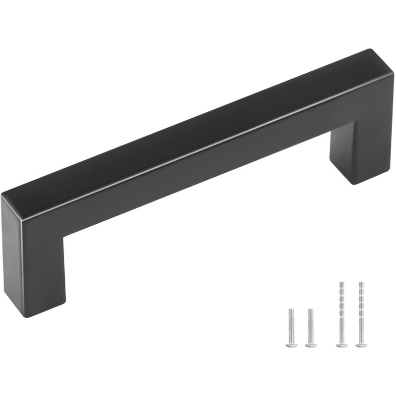 foto del prodotto mophorn 30 pezzi maniglie per mobili, 3,86 pollici 96 mm sottili maniglie per cassetti in acciaio inossidabile quadrato, nero opaco per cucina,