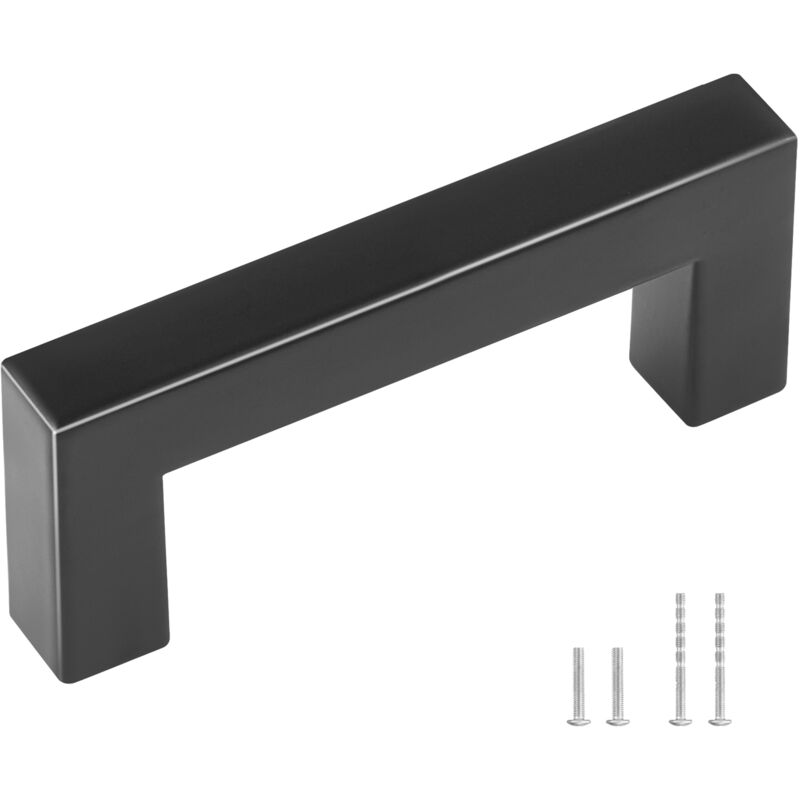 foto del prodotto mophorn 30 pezzi maniglie per mobili, 3 pollici 76 mm sottili maniglie per cassetti in acciaio inox quadrato, nero opaco per cucina, bagno, bar,