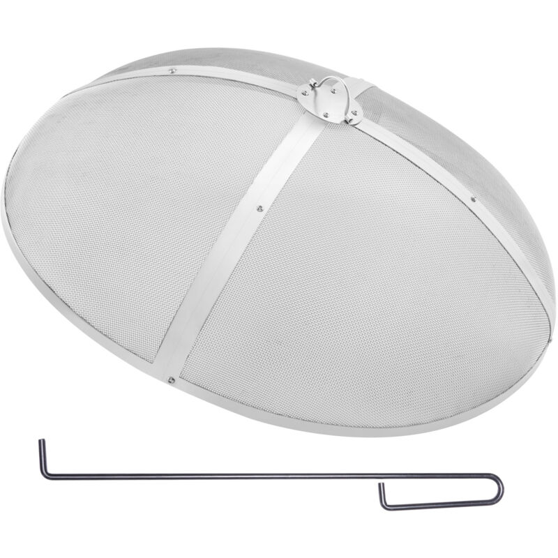 foto del prodotto mophorn 30 rotondo braciere schermo scintilla, coperchio in acciaio resistente, coperchio di facile apertura con maniglia ad anello per bracieri
