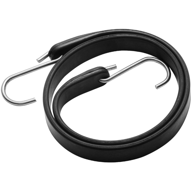 foto del prodotto mophorn 31 in corda elastica piatta, 19,8 mm cinghie nere resistenti con ganci a s in acciaio, 50 pezzi corda elastica elastica per carichi,