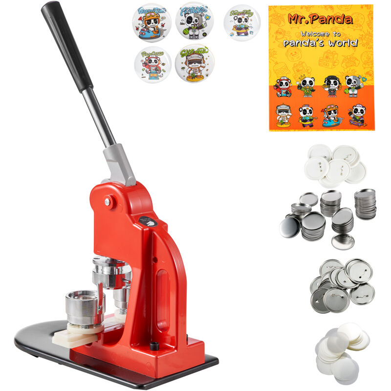 foto del prodotto mophorn 32 mm badge button maker machine, kit fai da te per pressare spille con 500 parti, taglierina circolare e libro magico ideale per creare