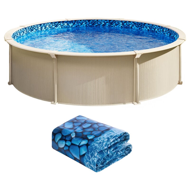 foto del prodotto mophorn 33ft liner rotondo per piscina in stile unibead vinile resistente, calibro standard, altezza parete 52in. sostituzione ideale per piscine