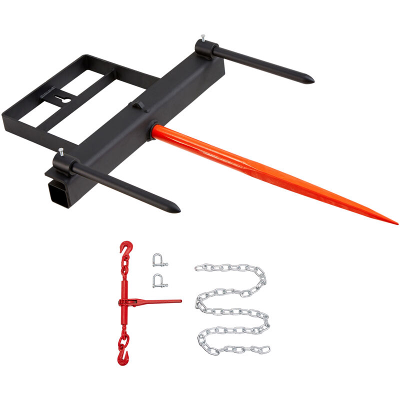 foto del prodotto mophorn 39 lancia di fieno. capacit di carico 1600lb.per benna trattore caricatore skid steer.viene fornito con 2pcs 17,5 lance stabilizzatrici