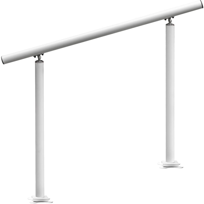 foto del prodotto mophorn 4 piedi corrimano per scale esterne 34 pollici regolabile 0 60 gradi ringhiera in alluminio bianco per giardino