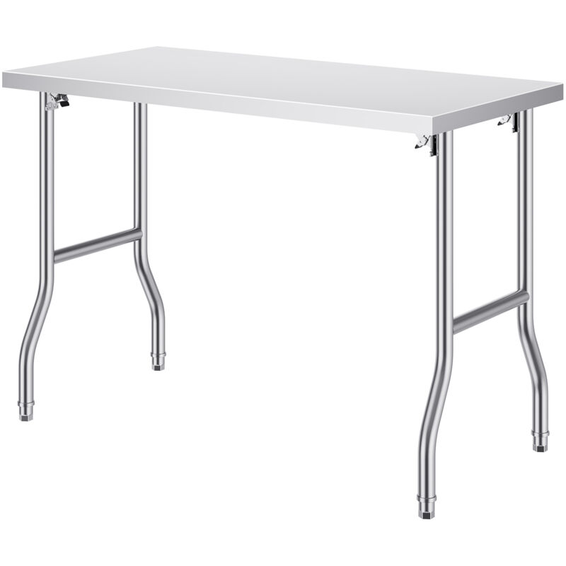 foto del prodotto mophorn 48 x 24 pollici tavolo di preparazione pieghevole, postazione di lavoro commerciale in acciaio inox, tavolo da cucina per uso intensivo per