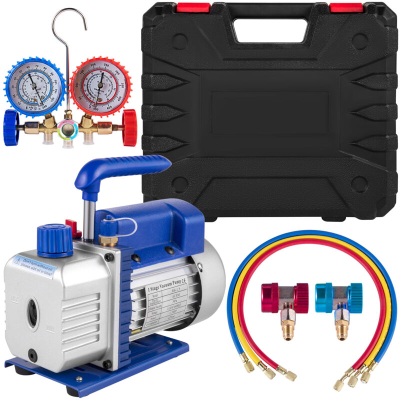 foto del prodotto mophorn 4cfm 1 4hp aria pompa a vuoto hvac refrigerazione ac manifold gauge set r134a kit