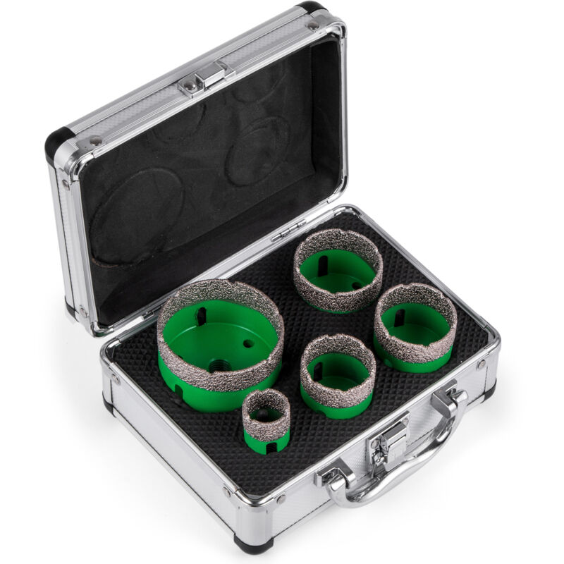 foto del prodotto mophorn 5 pezzi set di seghe a tazza diamantate, punte per trapano diamantate m14 22 35 40 50 65 mm , utensili da taglio di precisione per