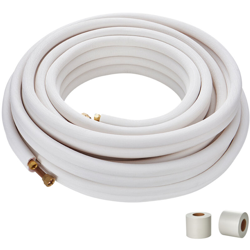 foto del prodotto mophorn 50ft mini split line set, tubi in rame con diametro esterno da 3 8 e 5 8 e isolamento per aria condizionata, refrigerante o pompe di