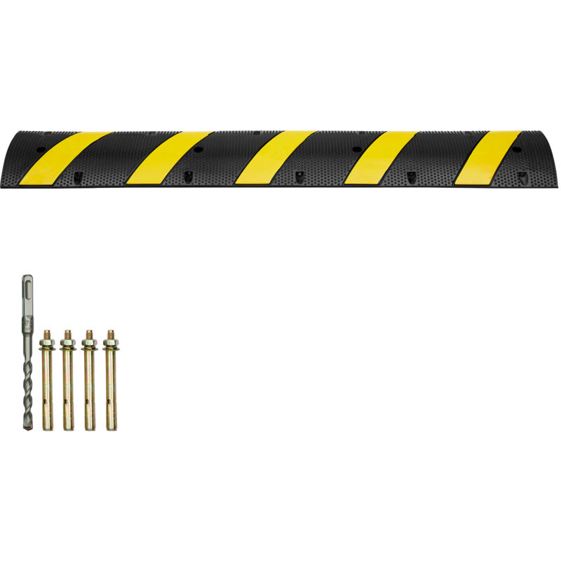 foto del prodotto mophorn 6 ft 72 gobba di gomma per rallentamento. 2 canali. capacit di carico di 22000 libbre. resistente per strade. con striscia riflettente, 4