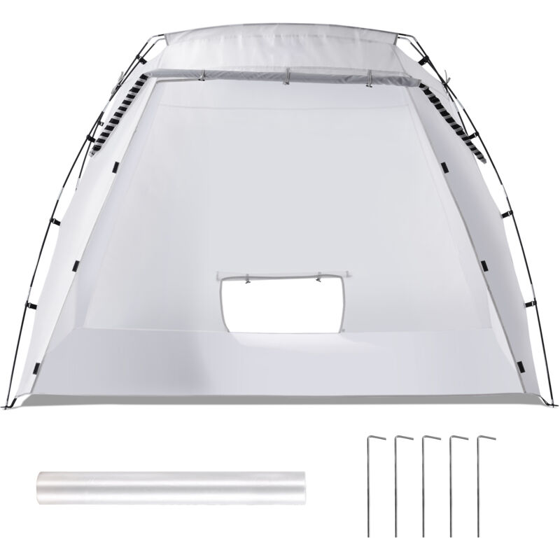 foto del prodotto mophorn 7,5x5,2x5,2 piedi rifugio per verniciatura a spruzzo portatile con pavimento incorporato e schermo a rete, tenda per verniciatura