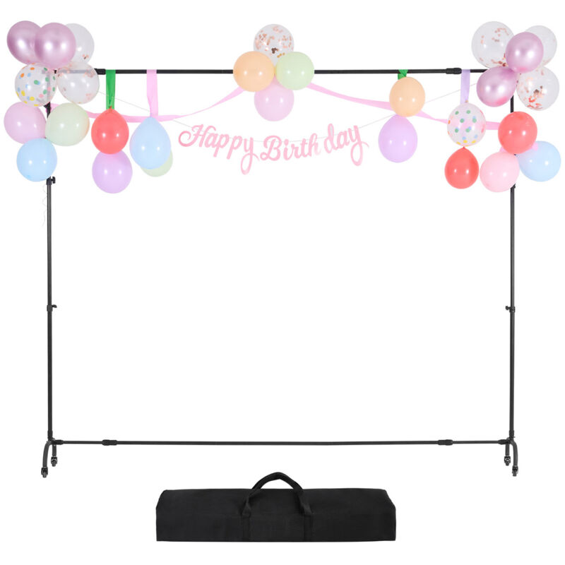 foto del prodotto mophorn 7 x 10 piedi supporto per fondale regolabile con ruote, supporto mobile resistente per schermo di proiezione, matrimonio, studio fotografico