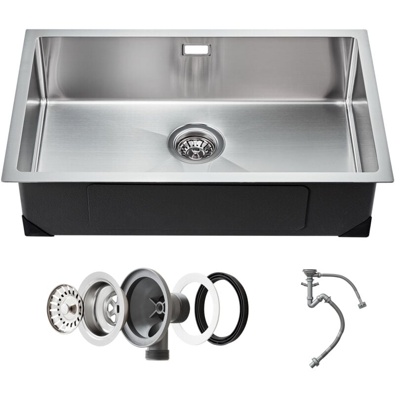 foto del prodotto mophorn 70cm postazione di lavoro con lavello da cucina, lavello sottotop in acciaio inox 304, lavabo a una vasca con accessori, per camper, cucina