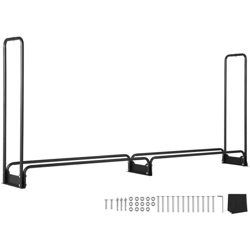 foto del prodotto mophorn 8.5ft porta legna da ardere per esterni con copertura, 102x14.2x46.1 pollici, supporto per tronchi resistente, copertura impermeabile in