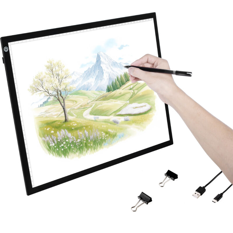 foto del prodotto mophorn a3 guidato pannello luminoso, luminosit dimmerabile a 3 livelli, alimentazione tramite usb per tracciare, disegnare, schizzi, nero
