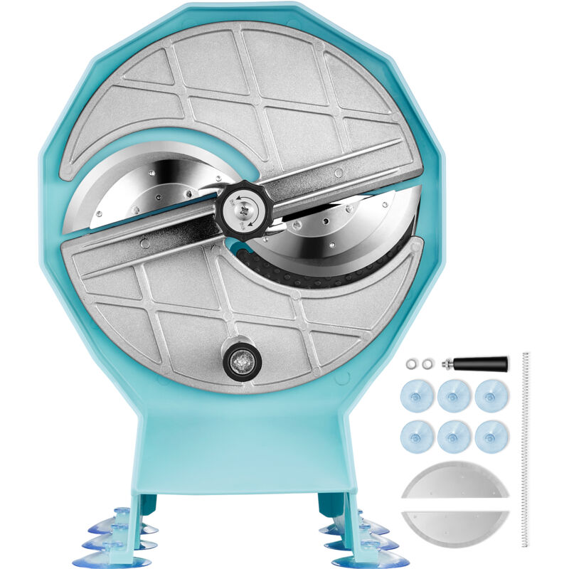foto del prodotto mophorn affettatrice manuale per frutta e verdura, tagliaverdure spessore regolabile 0 12mm, doppie porte di alimentazione, lama in acciaio inox,