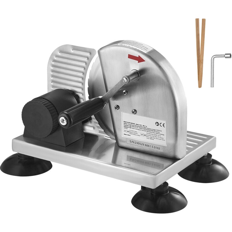 foto del prodotto mophorn affettatrice manuale per pane formaggio burro, spessore regolabile 0 152 mm, lama in acciaio inox microdentata, in lega di