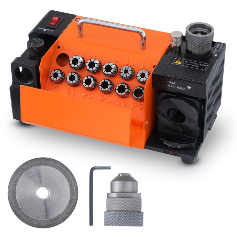 foto del prodotto mophorn affilatrice per punte da trapano, anima mr 13a da 3 13 mm, angolo regolabile da 95 a 135 , smerigliatrice portatile, 11 pinze, mola cbn e