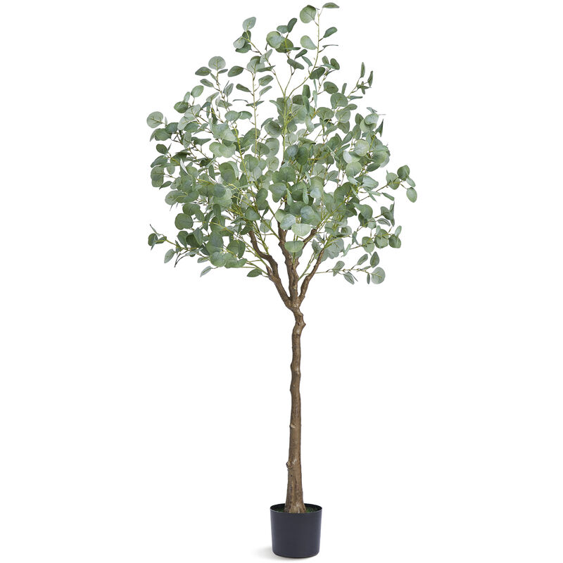 foto del prodotto mophorn albero artificiale di eucalipto alto 1,8 m pianta finta materiale pe protezione antiribaltamento a bassa manutenzione albero finto verde in