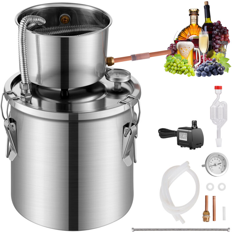 foto del prodotto mophorn alcohol still, distillatore di alcol in acciaio inossidabile da 3 galloni 11,4 litri con raffreddamento a spirale. kit di fermentazione e