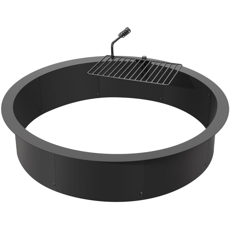 foto del prodotto mophorn anello del pozzo del fuoco, inserto per braciere con anello per barbecue. altezza 8,5 in, diametro esterno 40 in diametro interno 36 in.