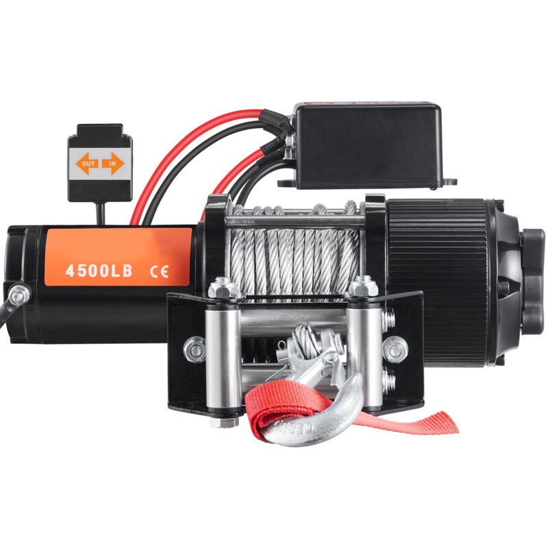 foto del prodotto mophorn argano elettrico 12v, capacit di carico di 4500 libbre, fune in acciaio da 1 4 x 39 piedi, ip55, argano atv utv con telecomando wireless